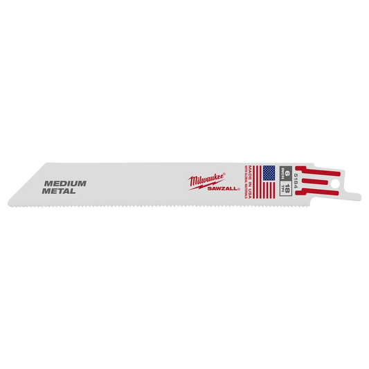 Milwaukee 6" 14 TPI SAWZALL Blade for Medium Metal (5 PK) 48-01-6184 | 6 in Blade Length