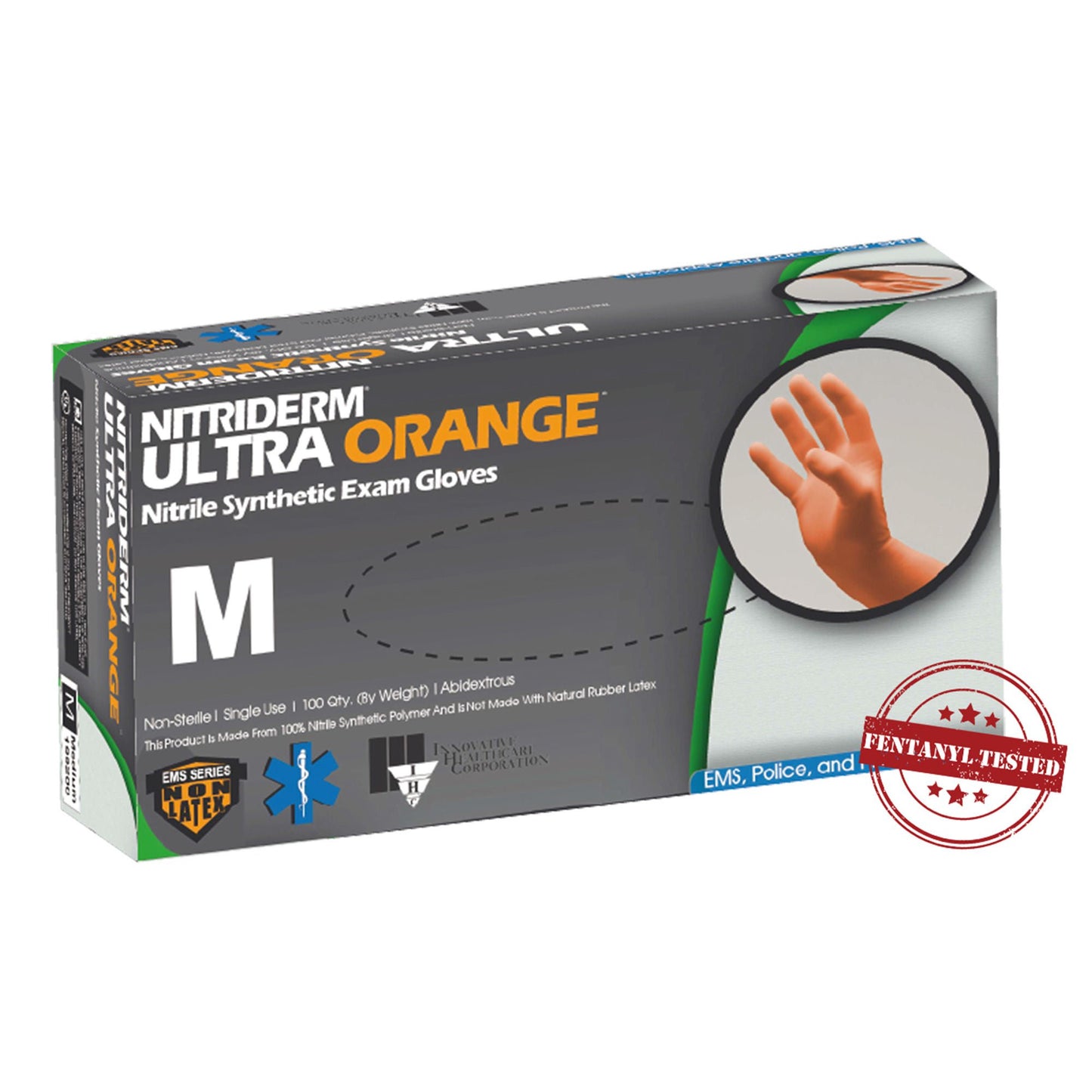 NitriDerm® Ultra Orange™ Nitrile Exam Gloves, Orange - view 2