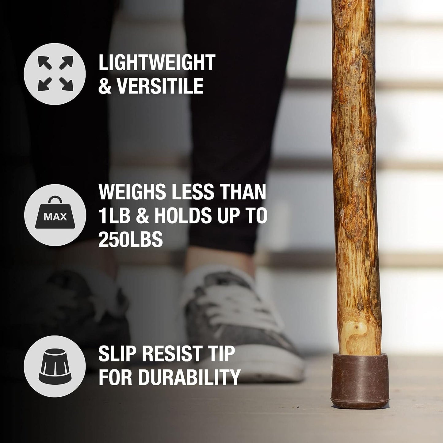 Brazos™ Assorted Hardwood Rustic Walking Stick, 41-Inch