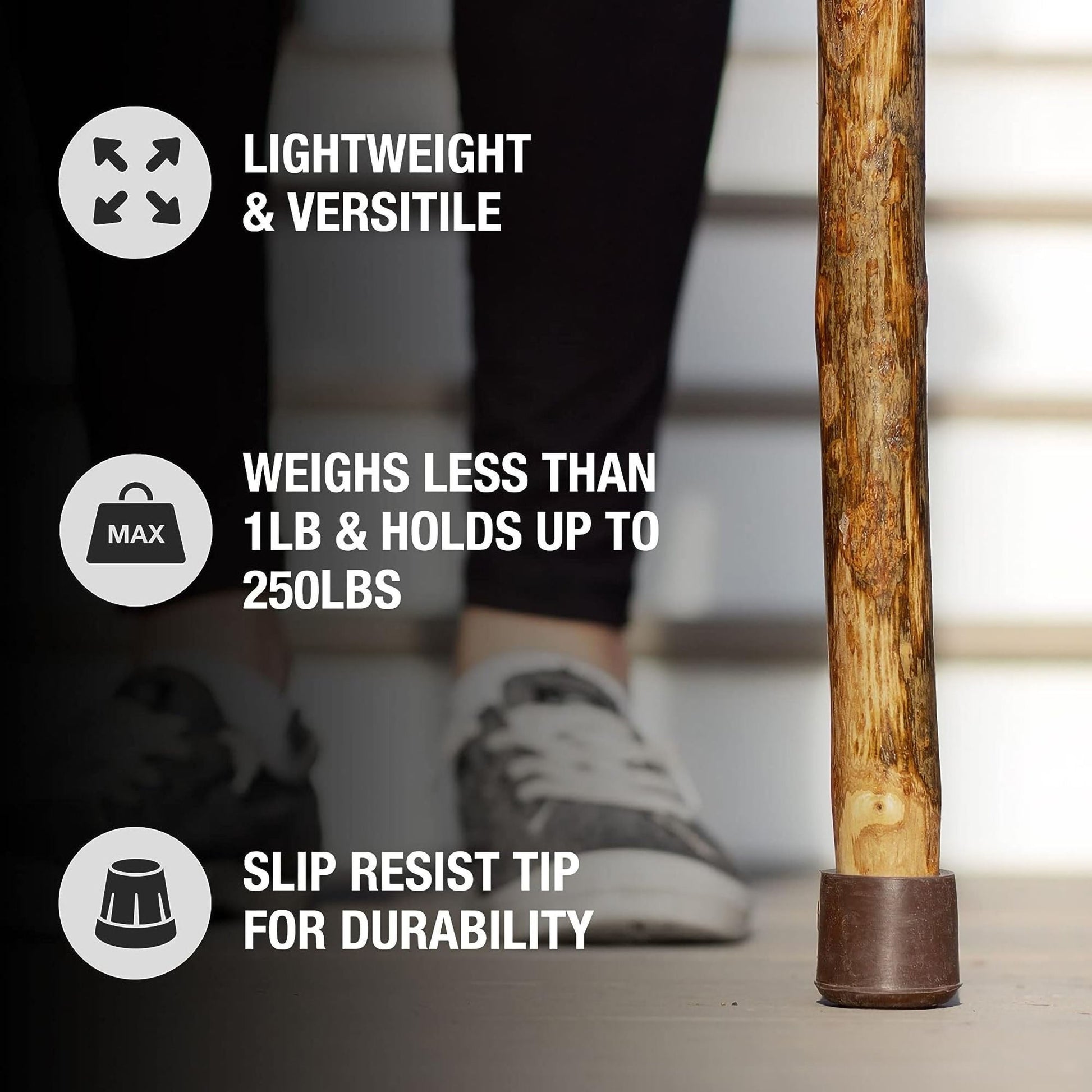 Brazos™ Assorted Hardwood Rustic Walking Stick, 41-Inch