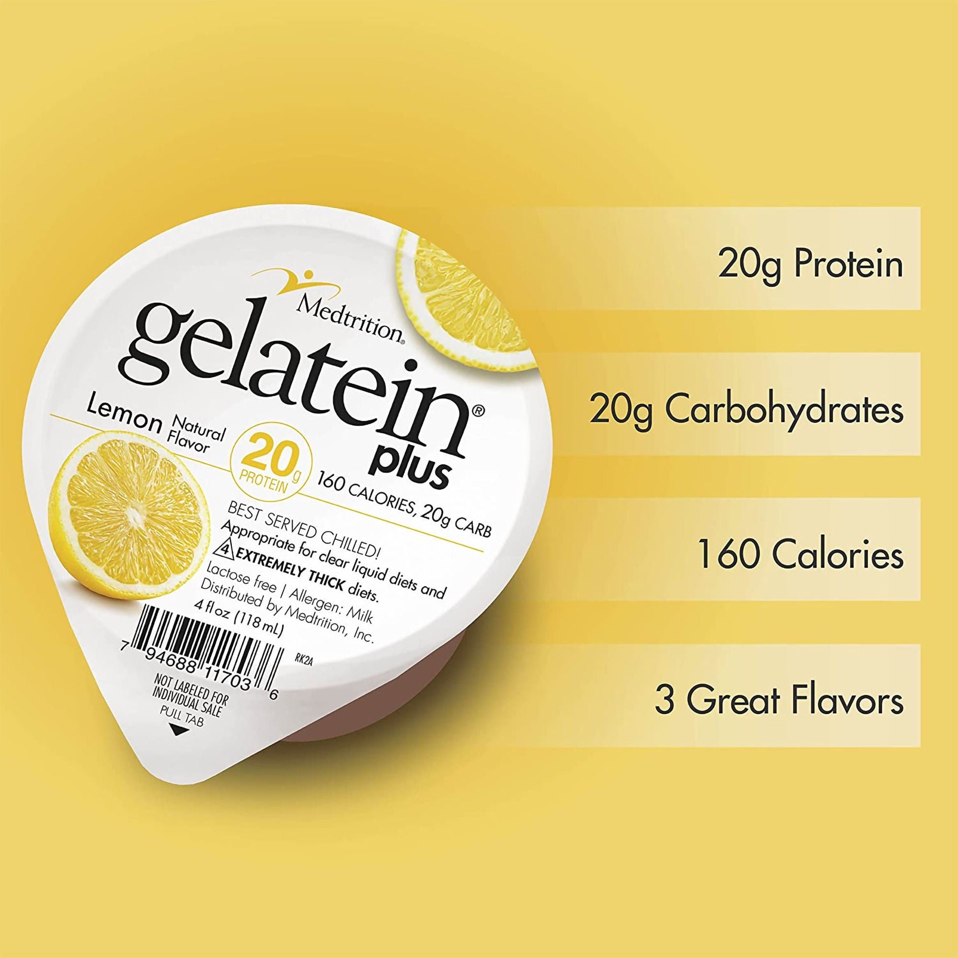 Gelatein® Plus Lemon High Protein Gelatin, cup