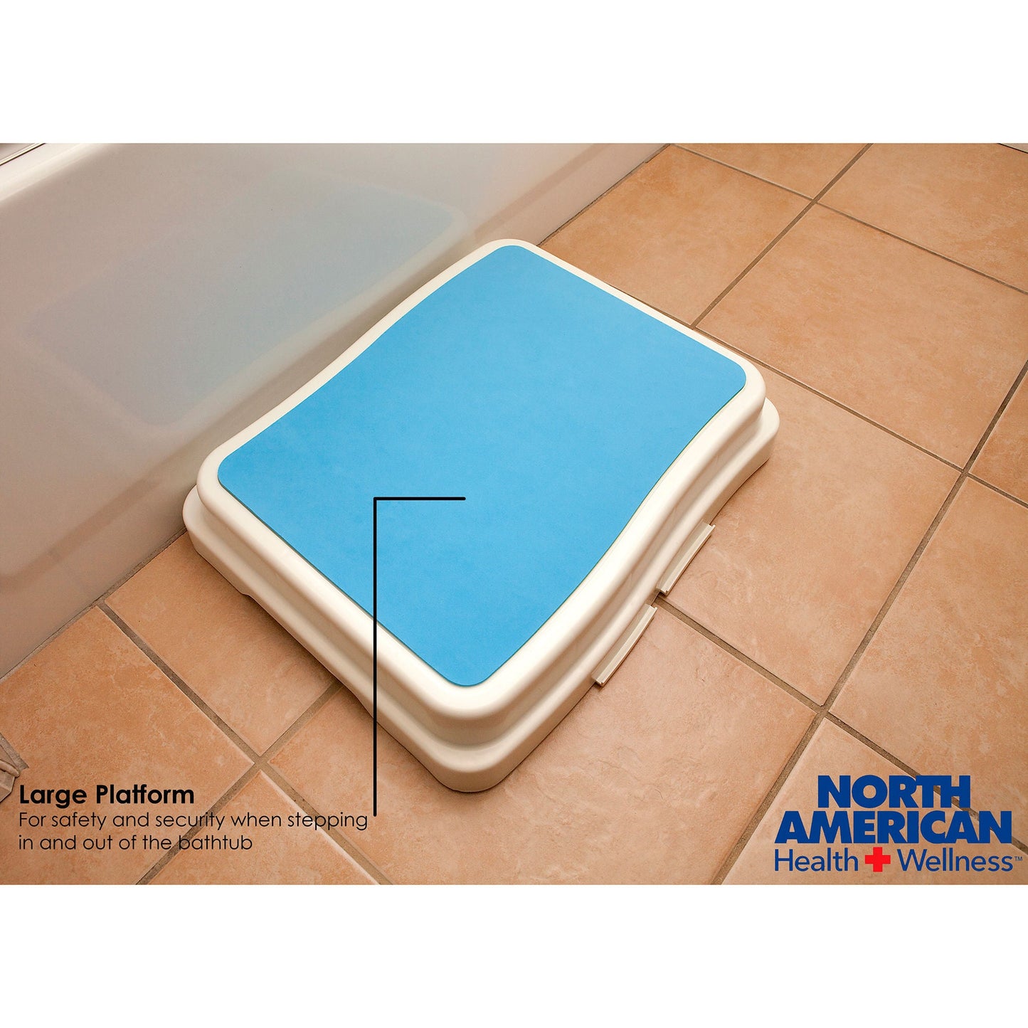 North American Health + Wellness Bath Step Stool Portable 1 Step Plastic 4 Inch Step Height