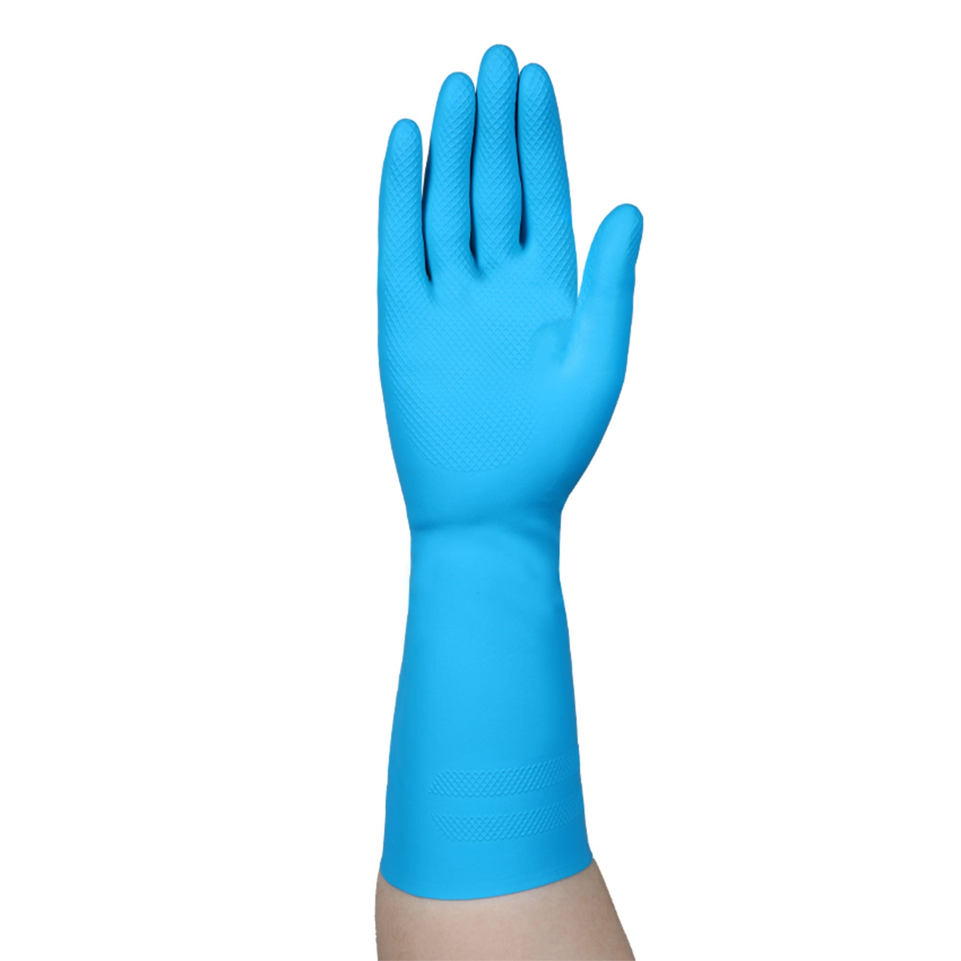 McKesson Flock Lined Latex / Nitrile Utility Gloves, Blue - view 3
