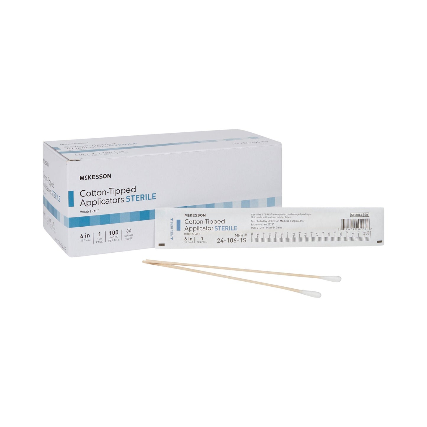 McKesson Sterile Swabsticks, Cotton Tip, Wood Shaft