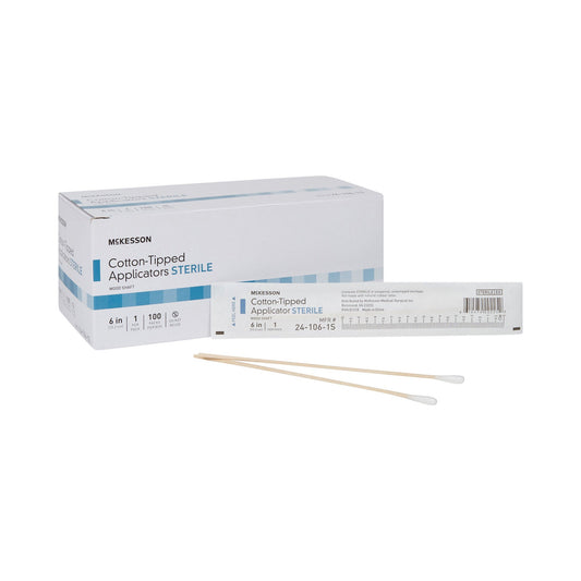 McKesson Sterile Swabsticks, Cotton Tip, Wood Shaft