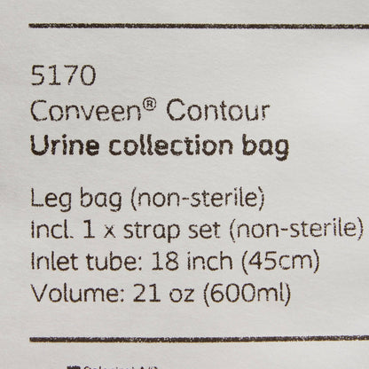 Conveen® Contour Urinary Leg Bag: Anti-Reflux Valve, Polyethylene/Flocked