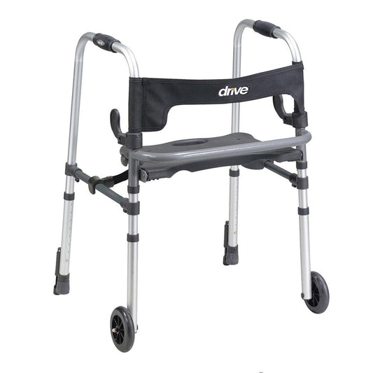 Clever-Lite LS Aluminum Dual Release Folding Walker, 29.5 – 39 Inch Height