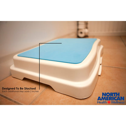 North American Health + Wellness Bath Step Stool Portable 1 Step Plastic 4 Inch Step Height