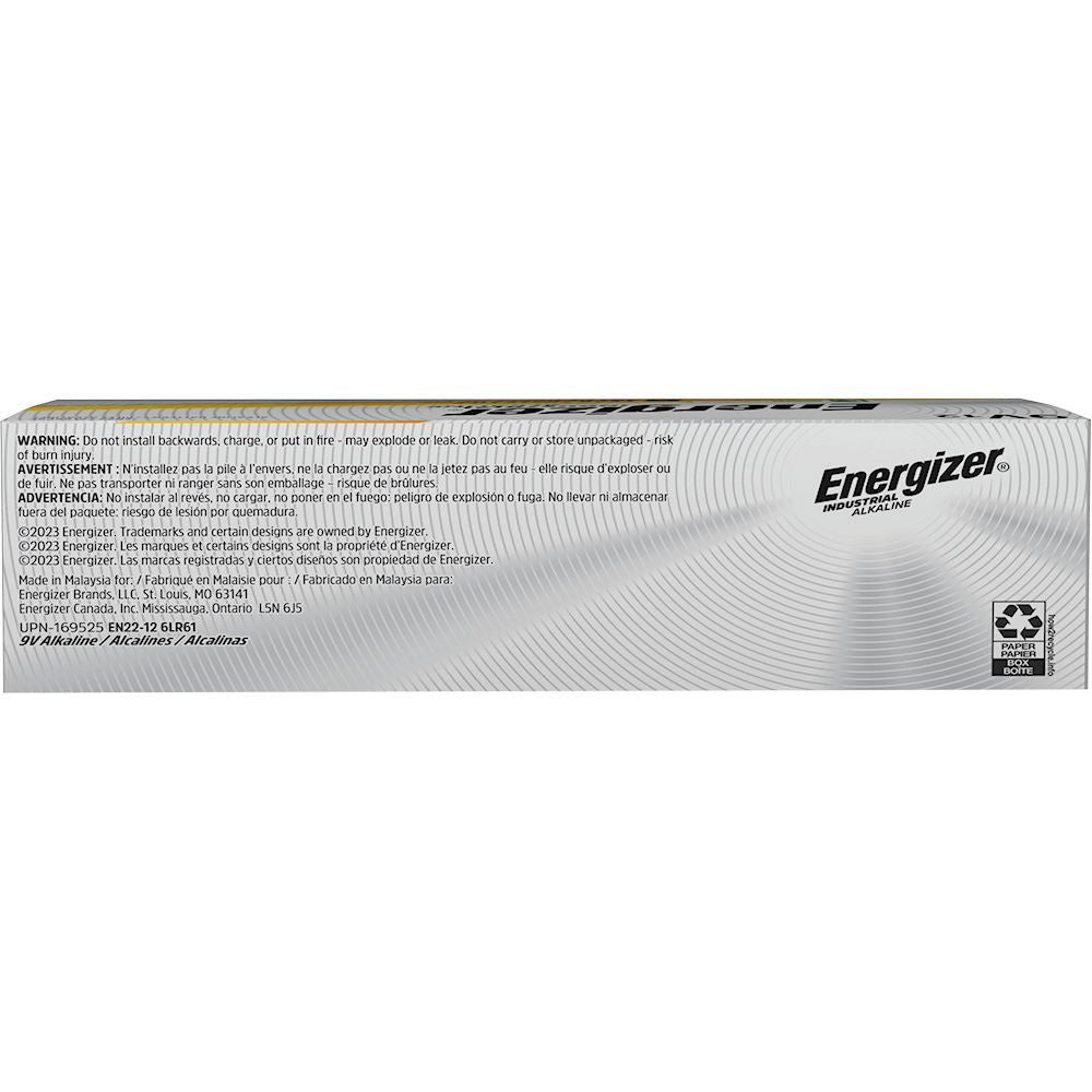 Energizer® Industrial® Alkaline Battery, 9V