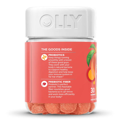 Olly's® Probiotic + Prebiotic for a Balanced Belly, Peach-Flavor Gummies