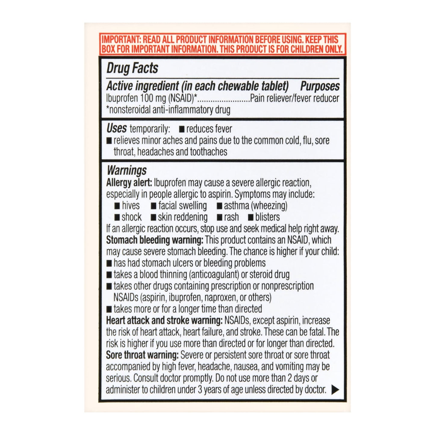 Foster & Thrive™ Children's Ibuprofen IB Chewable Tablets 100 mg Orange