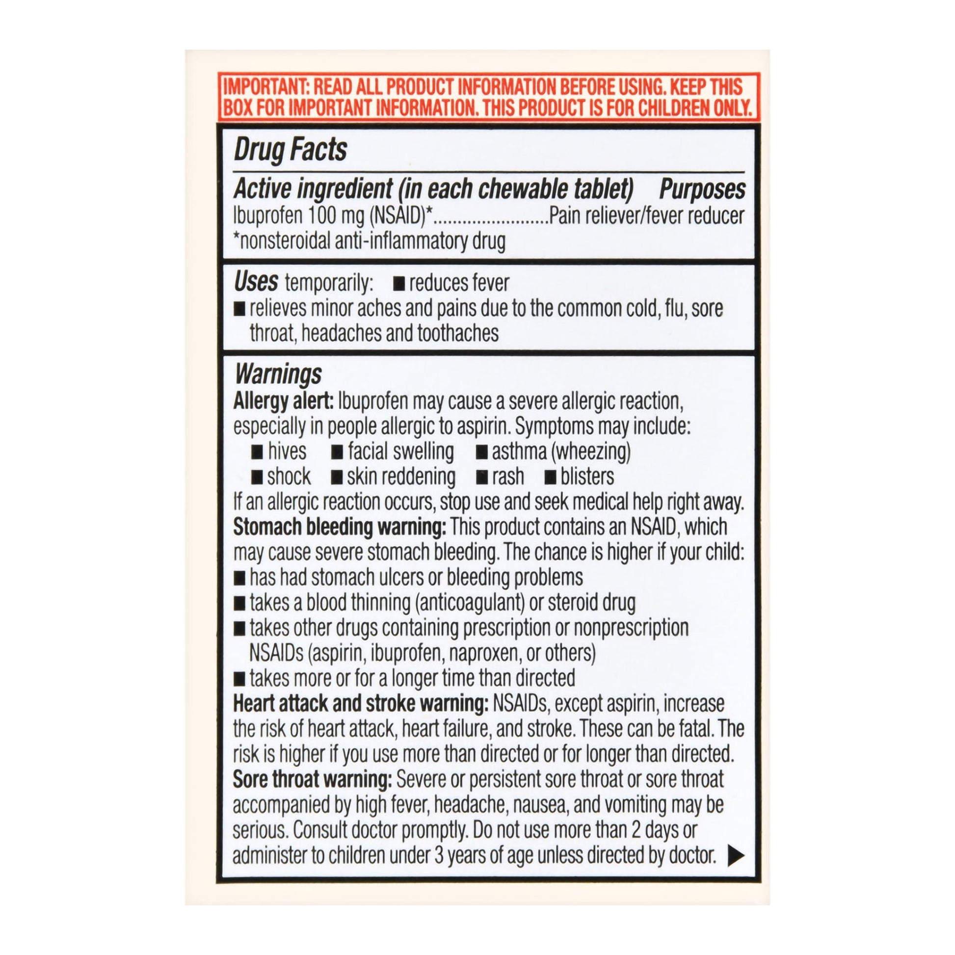 Foster & Thrive™ Children's Ibuprofen IB Chewable Tablets 100 mg Orange