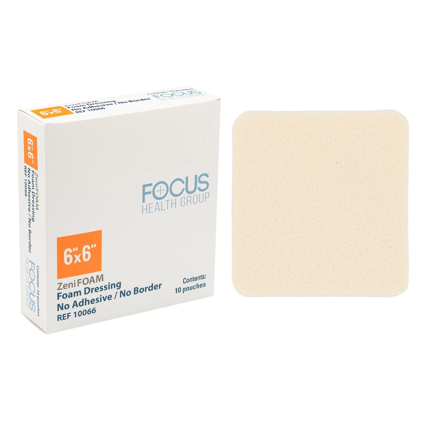 Zenifoam Foam Dressing Without Border Waterproof Backing Nonadhesive Square