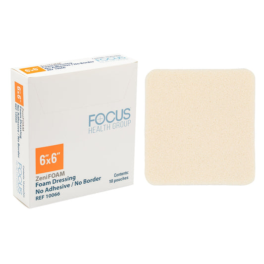 Zenifoam Foam Dressing Without Border Waterproof Backing Nonadhesive Square