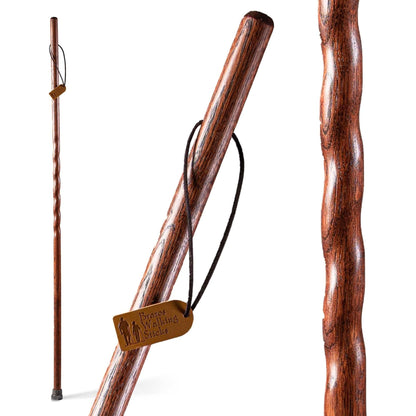 Brazos™ Twisted Oak Trekker Handcrafted Walking Stick, Red, 55-Inch