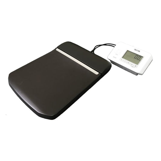 Tanita Floor Scale with Remote Indicator Digital Display 660 lbs. / 300 kg Capacity Black / White AC Adapter / Battery Operated