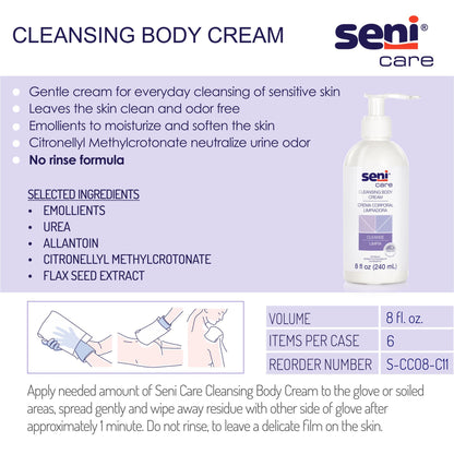 Seni® Care Rinse Free Body Wash, Pump Bottle