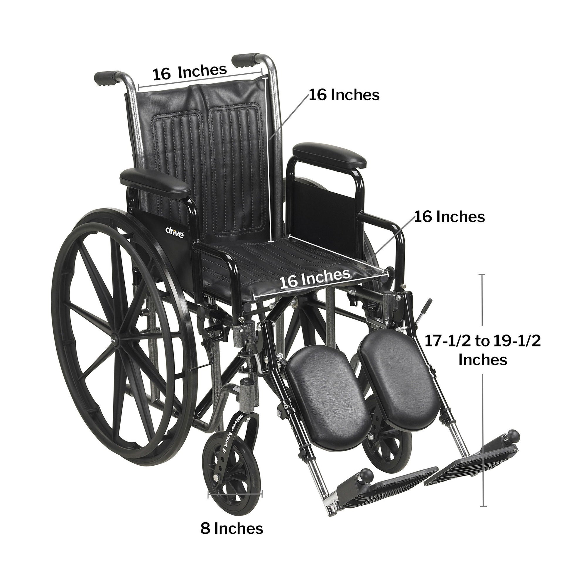 McKesson Wheelchair, 16 Inch Seat Width