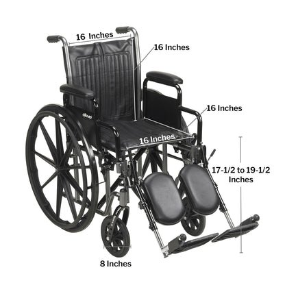 McKesson Wheelchair, 16 Inch Seat Width