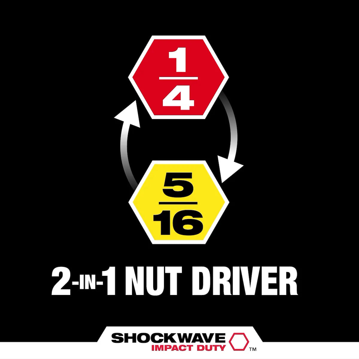 Milwaukee SHOCKWAVE Impact Duty 1/4” and 5/16” x 2-1/4” QUIK-CLEAR 2-in-1 Magnetic Nut Driver 49-66-4542 | 1/4" Drive