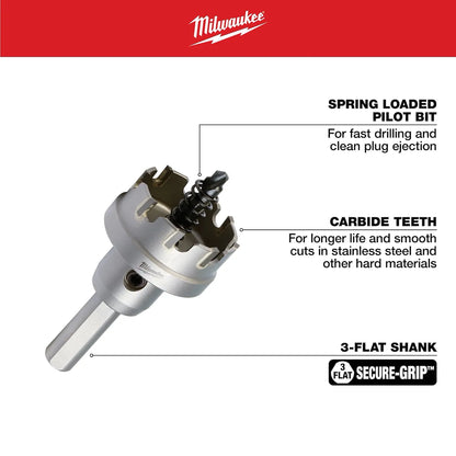 Milwaukee One-Piece Carbide Hole Cutter Set - 4PC 49-57-8623