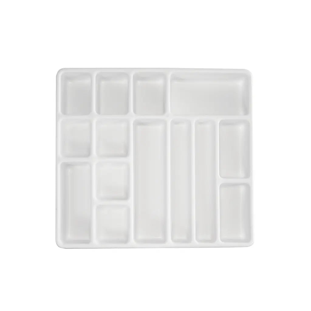 TrippNT 50063 14 Compartment Drawer Organizer - Angled View Showing Corner Radius