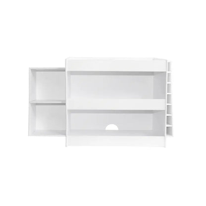 TrippNT 50104 — angled view showing 3 tiered shelves with 1-inch safety lips and side compartments