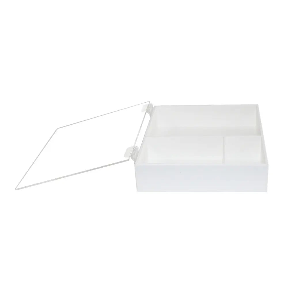 TrippNT 50145 — lid-closed view showing clear acrylic dust protection and visual inventory monitoring