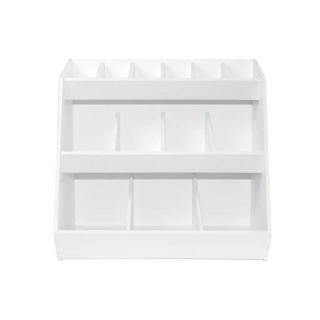 TrippNT 50147 — angled view showing 3-tier arrangement of 13 fixed bins across shelf levels