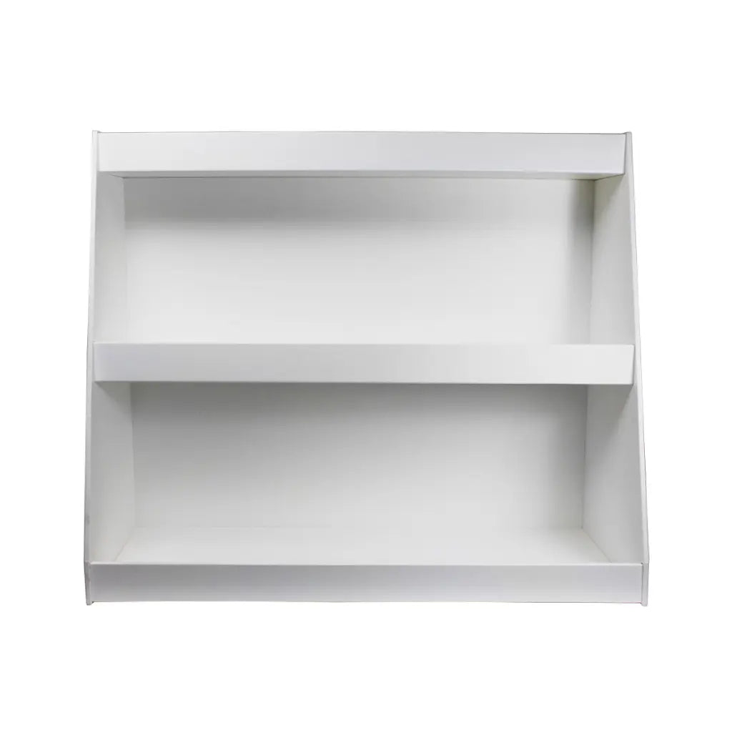 TrippNT 50179 — angled view showing staggered shelf depth cascade and 1-inch safety lips on all tiers