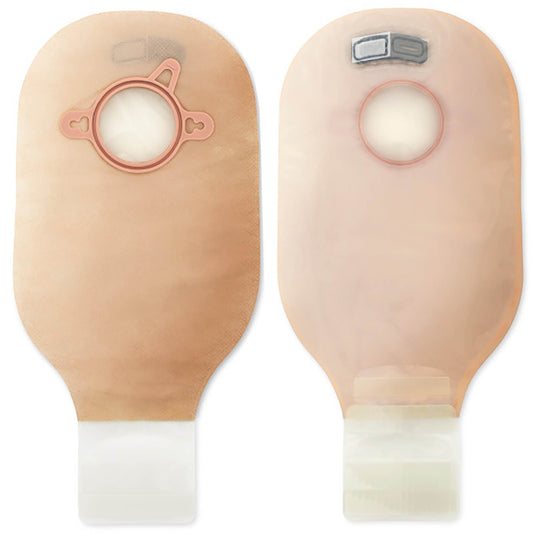 New Image™ 2-Piece Beige Colostomy Pouch, Pre-cut to Fit Stomas, Blue Match