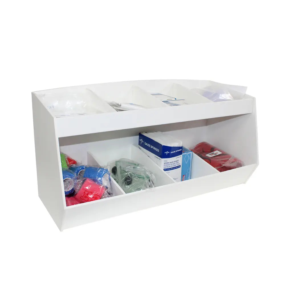 TrippNT 50339 Lab Storage Bin - Angled View Showing All 8 Compartments