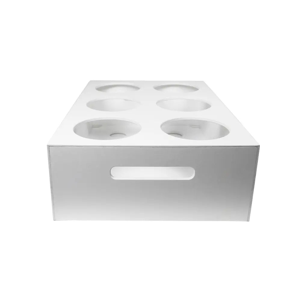 TrippNT 50354 — front detail of 6 rectangular bay openings sized for standard 1-liter dissolution vessels