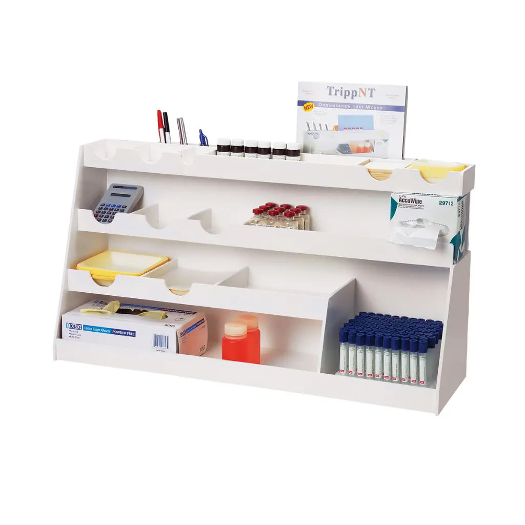 TrippNT 50377 Extra Large Benchtop Workstation - Side Profile Showing 10-Inch Depth