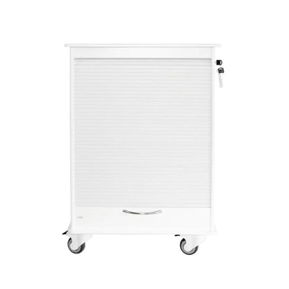 TrippNT 50591 Maui Island Cart - Locking Tambour Door Open Showing Full-Extension Internal Shelf