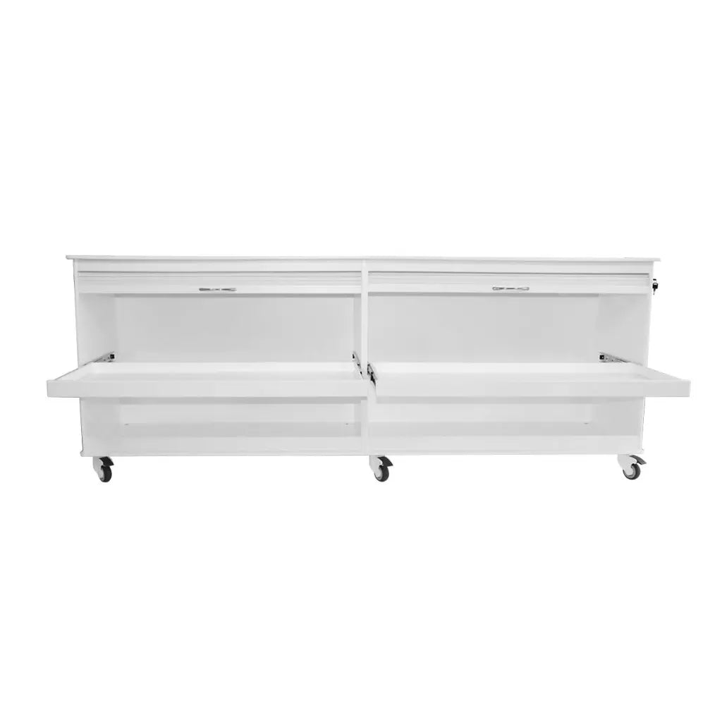 TrippNT 50593 — side profile showing 23.875-inch depth and 4-inch caster configuration