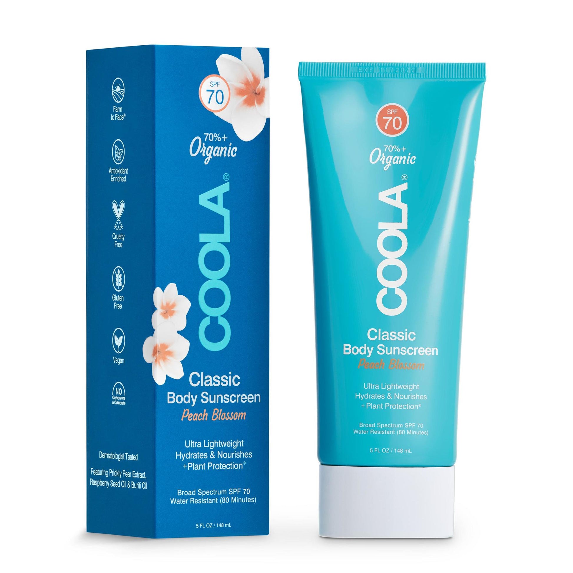 Coola® Classic Body Sunscreen Lotion SPF 70 Peach Blossom Scent, Tube