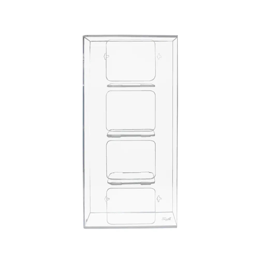 TrippNT 50850 — angled view showing all 4 bays loaded with XS/S/M/L glove boxes visible through clear acrylic