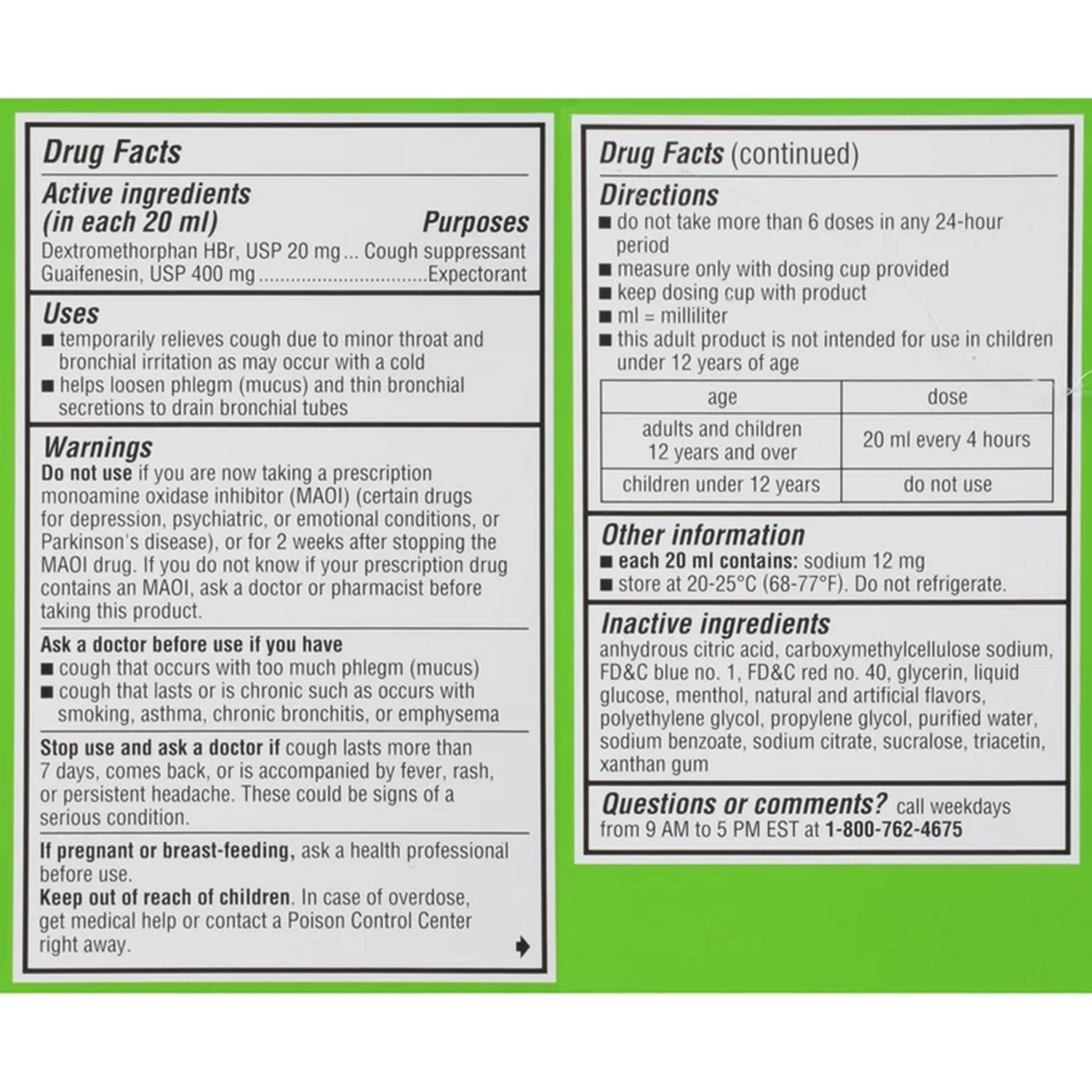 Robitussin Adult Cough + Chest Congestion DM Liquid Maximum Strength
