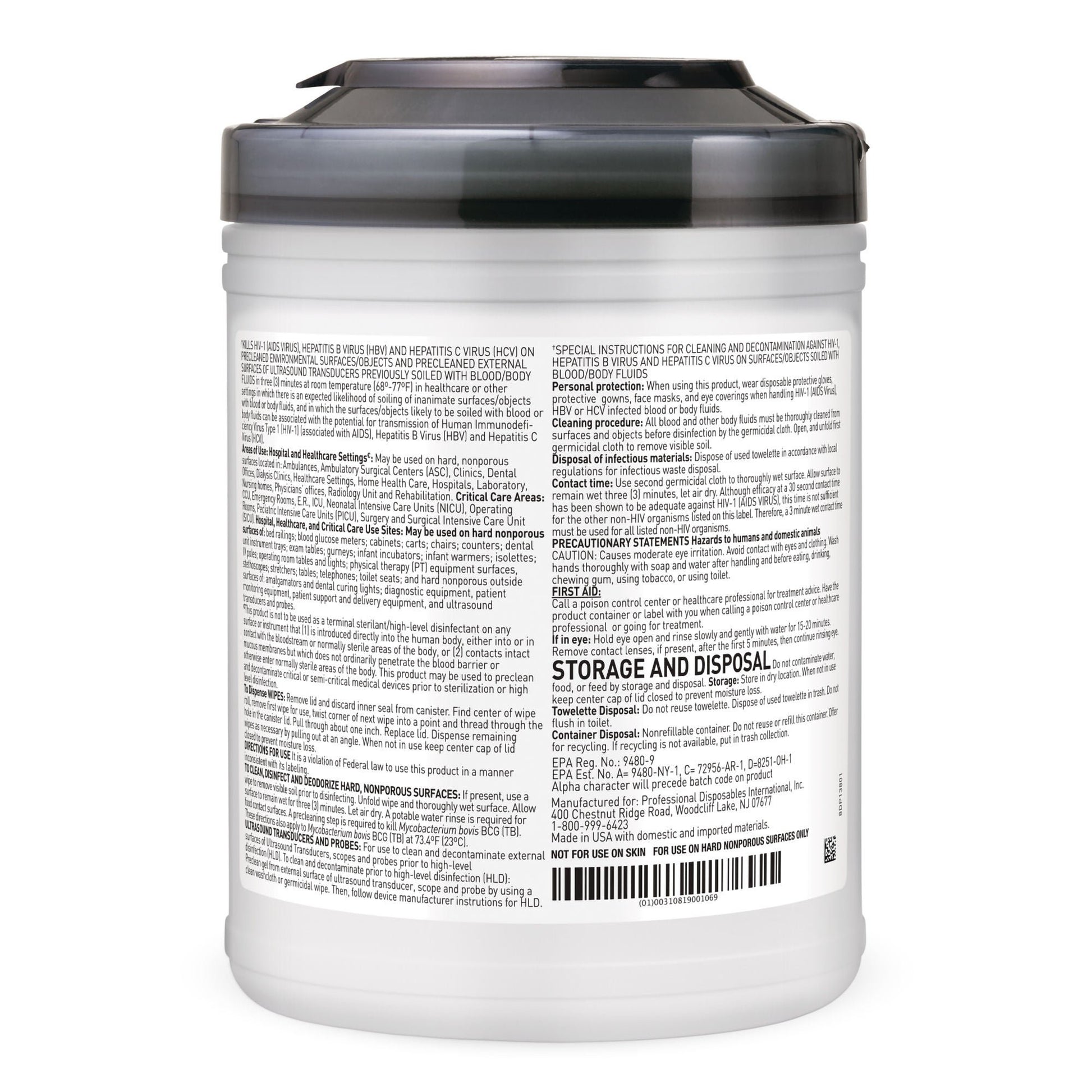 Sani-Cloth® AF3 Germicidal Disinfectant Wipes, Canister, 160 ct.