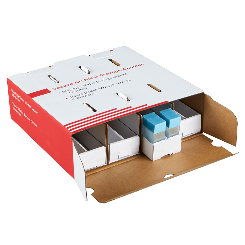 Microscope Slide Storage Cabinet, 4-Drawer Corrugated, 2000-Slide Capacity, Stackable — 1/Each | Globe Scientific