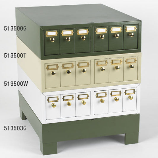 Slide Storage Cabinet, 6-Drawer Metal, Holds 4500 Slides — 3 Colors, 1/Each | Globe Scientific