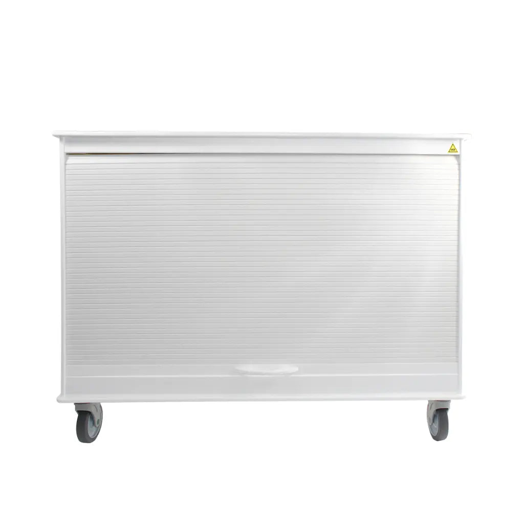 TrippNT 51821 MRI Cayman Lab Island Cart Tambour Door Open Interior Shelf View