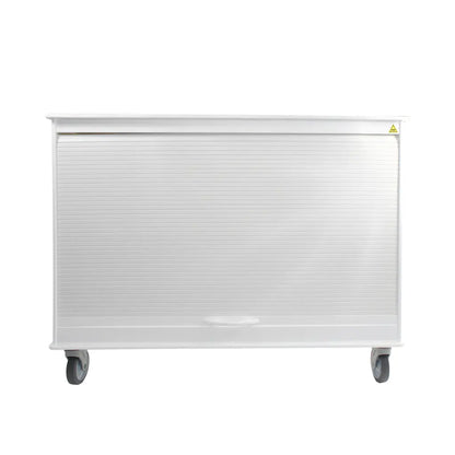 TrippNT 51821 MRI Cayman Lab Island Cart Tambour Door Open Interior Shelf View