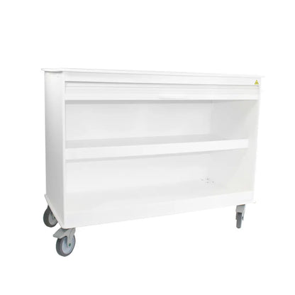 TrippNT 51821 MRI Cayman Lab Island Cart 5-Inch Caster Non-Ferrous Detail