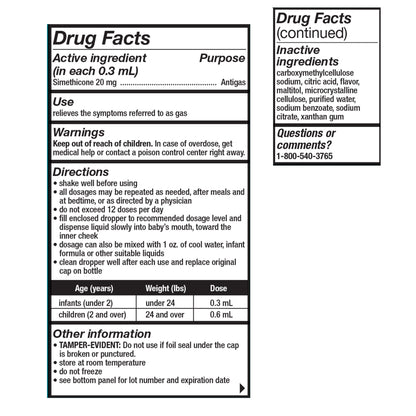 HEALTH STAR Gas Relief 20 mg Strength Liquid