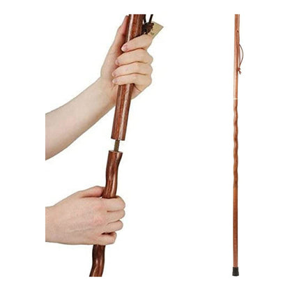 Brazos™ Twisted Oak Traveler's Handcrafted Walking Stick, 55-Inch, Red