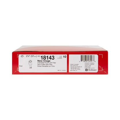 New Image™ 18143 2-Piece Beige Ostomy Pouch, Pre-cut to Fit Stomas, Red