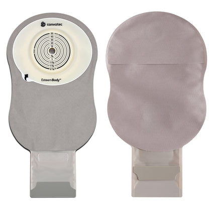 Esteem Body Ostomy Pouch One-Piece System Length Deep Convex, Pre-Cut 10 to 35 mm Stoma Drainable
