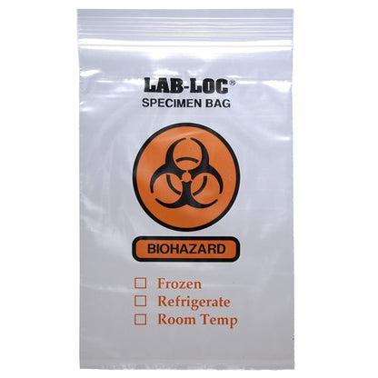 Lab-Loc® Specimen Transport Bag with Document Pouch, Zip Closure